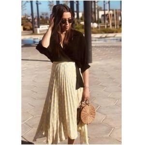 ZARA polka dot pleated skirt